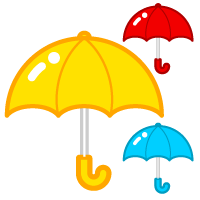 開いた傘のイラスト