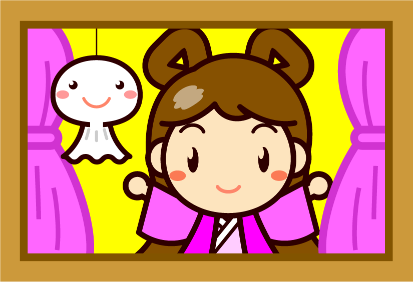 てるてる坊主と織姫ちゃんイラスト