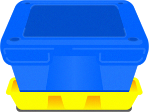 青い植木鉢イラスト