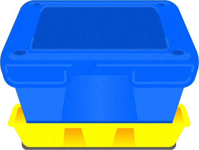 青い植木鉢イラスト