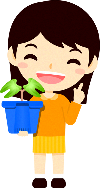 鉢を持つ子供イラスト/女の子