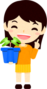 朝顔観察イラスト/女の子2