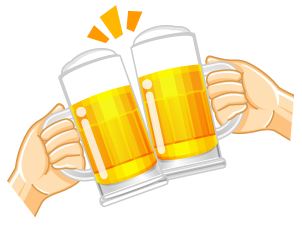 ビールで乾杯イラスト
