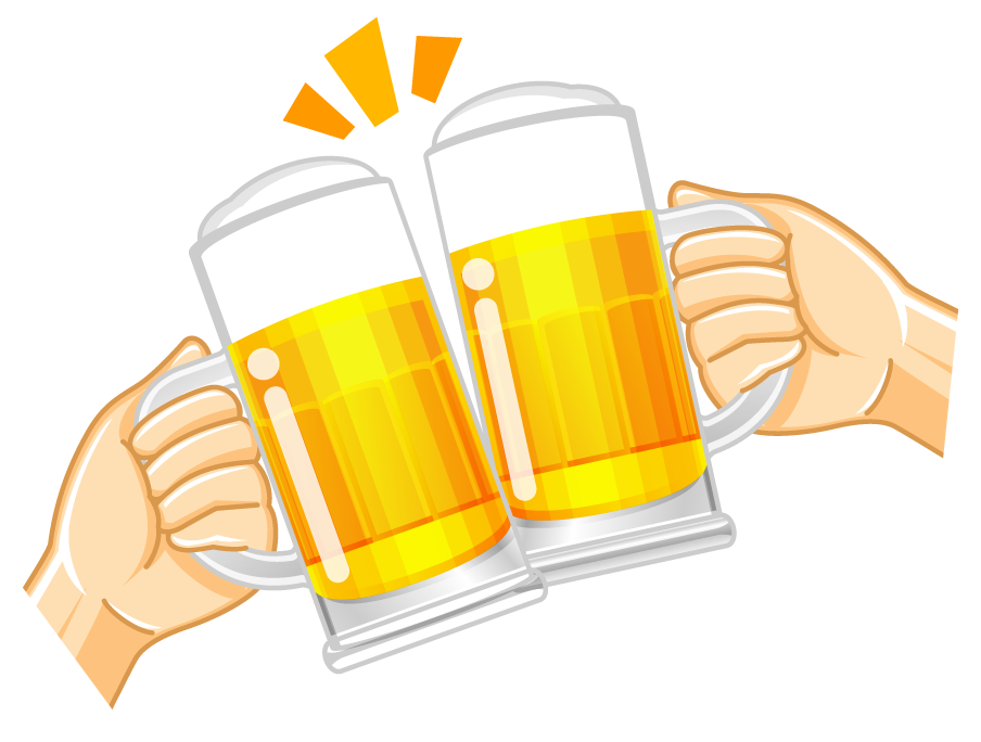 ビールで乾杯イラスト