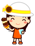 串にさした肉を持つ女の子イラスト