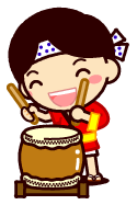 太鼓を叩く男の子イラスト