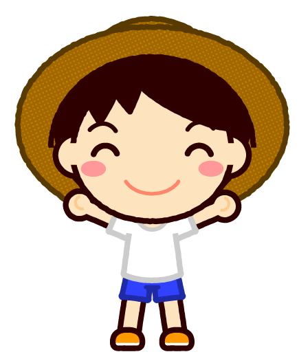 麦わら帽子の子供イラスト/男の子