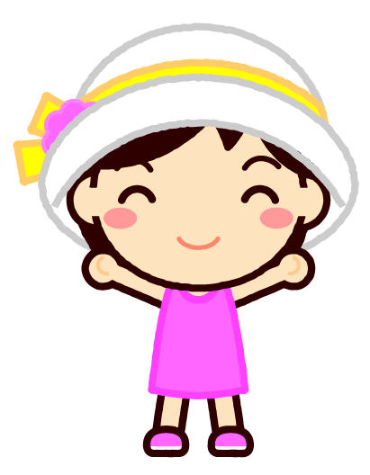 白い帽子の子供イラスト/女の子