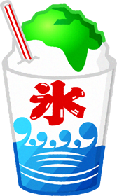 かき氷のイラスト/メロン