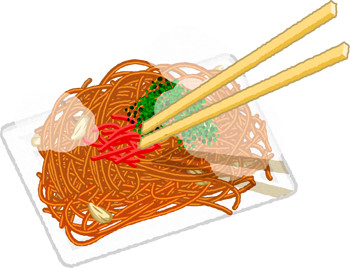 焼きソバのイラスト/割り箸