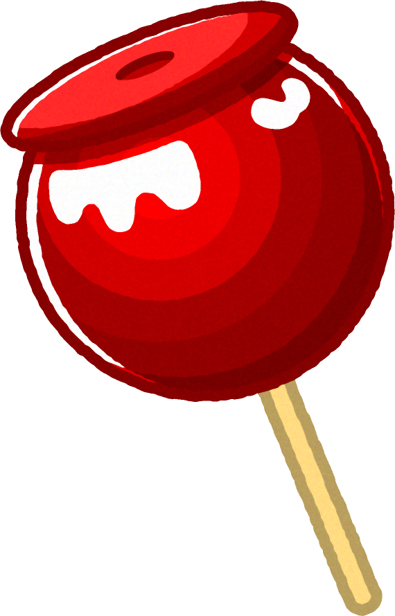 リンゴ飴のイラスト