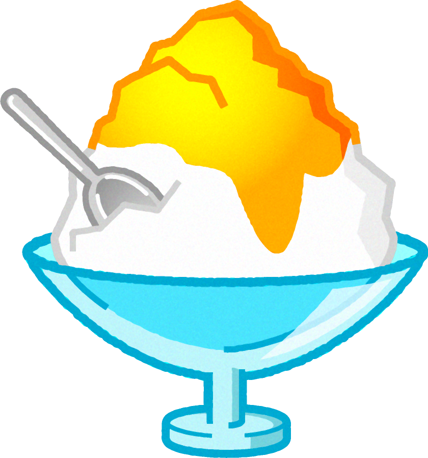 ガラスの器に入ったかき氷のイラスト/レモン