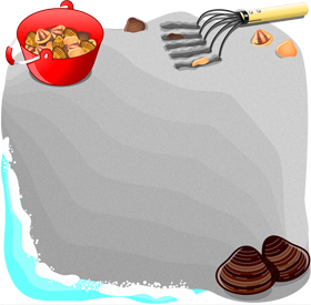 潮干狩りのフレームイラスト