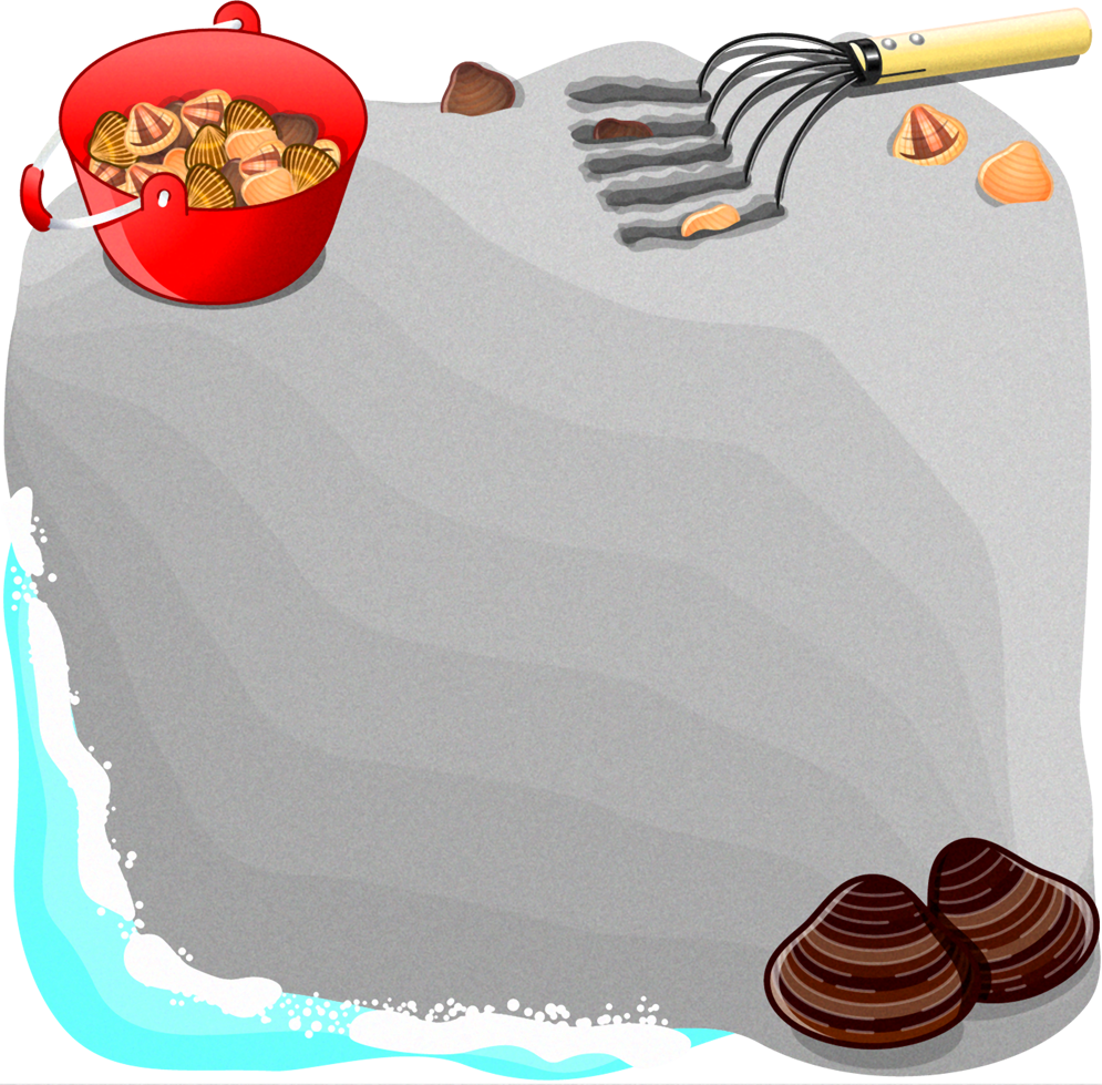 潮干狩りのフレームイラスト