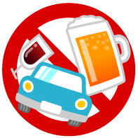 酒酔い運転禁止イラスト/車とお酒