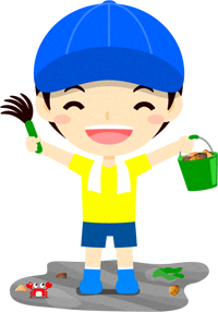 貝を沢山獲った子供イラスト/男の子