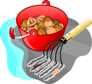 潮干狩りのイラスト