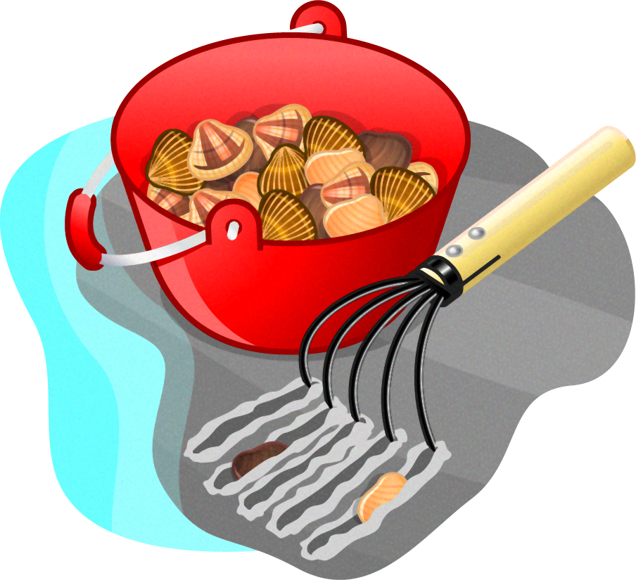 潮干狩りのイラスト