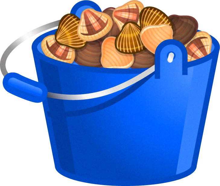 バケツ一杯の貝イラスト
