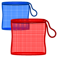 貝を入れる網の袋イラスト