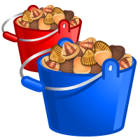 バケツ一杯の貝イラスト