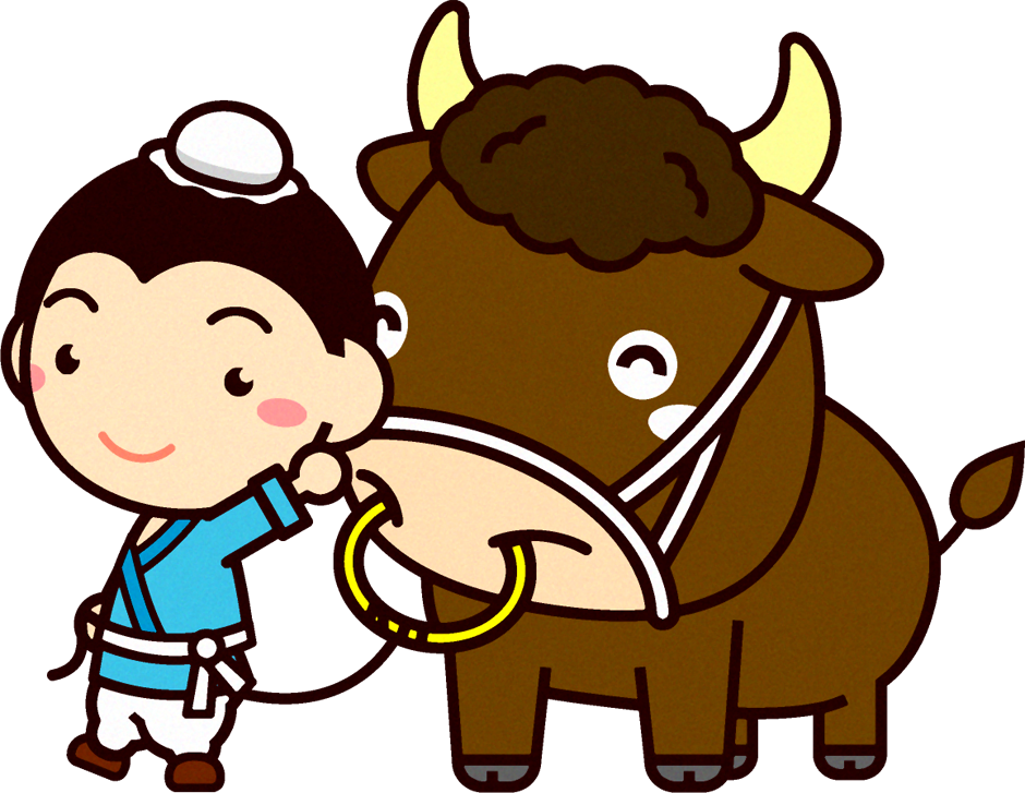 彦星さまイラスト/水牛を連れて歩く