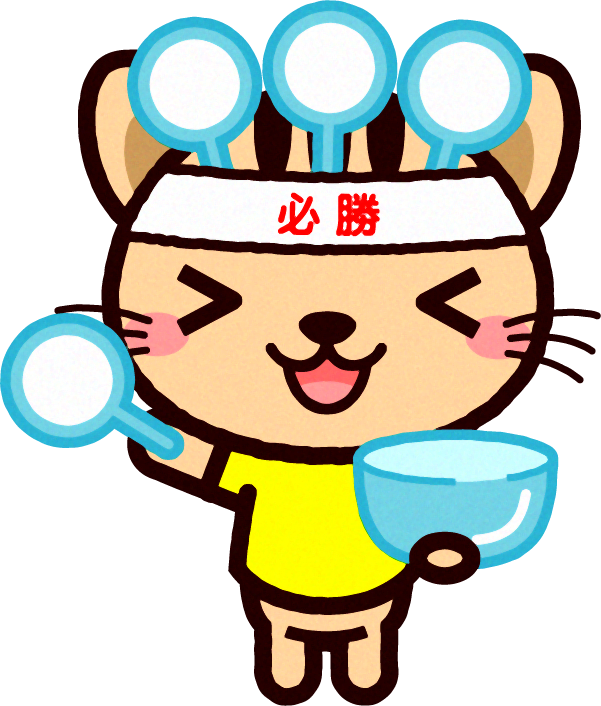 金魚すくいに挑戦する猫イラスト