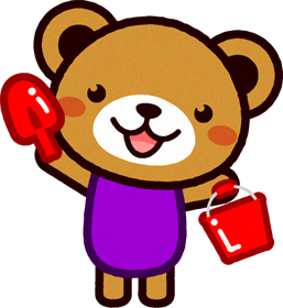 クマのイラスト/スコップとバケツを持つ