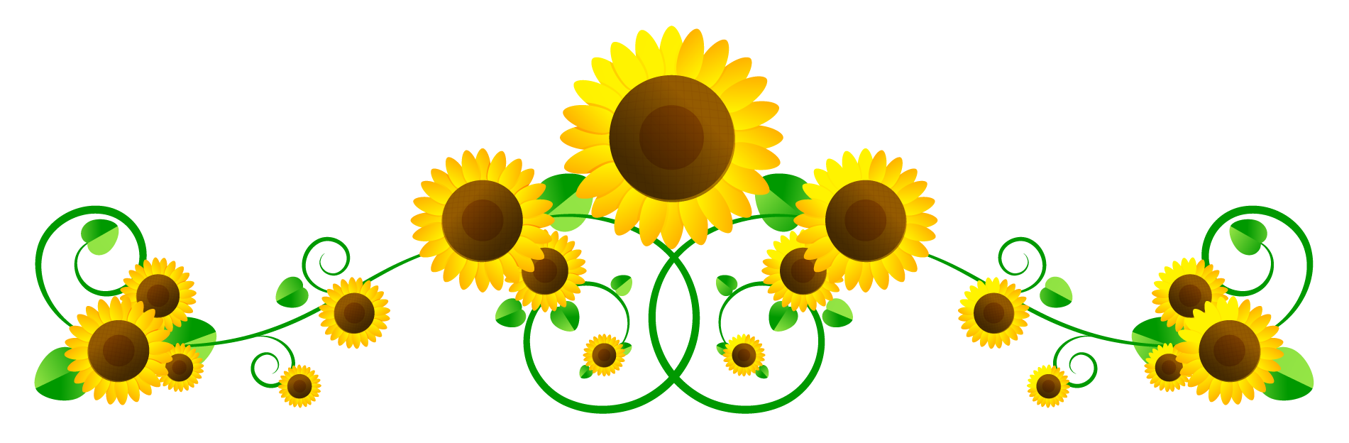 向日葵フレームのイラスト/上
