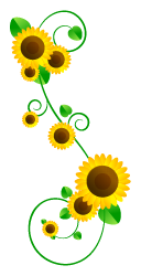 向日葵フレームのイラスト/縦1