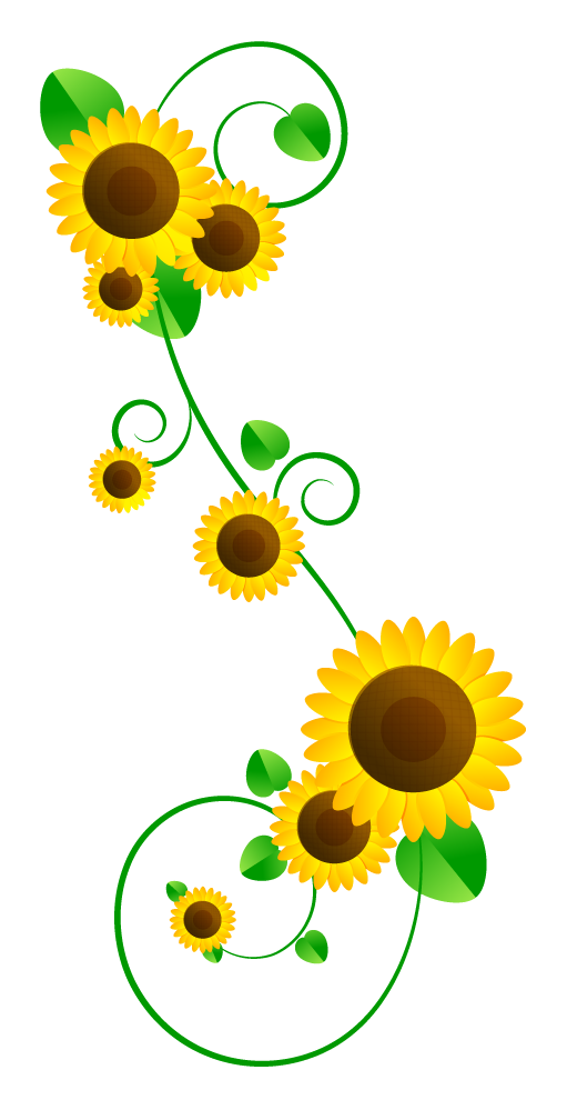 向日葵フレームのイラスト/縦1