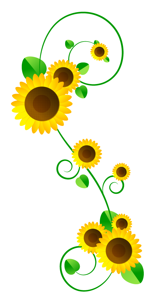 向日葵フレームのイラスト/縦4