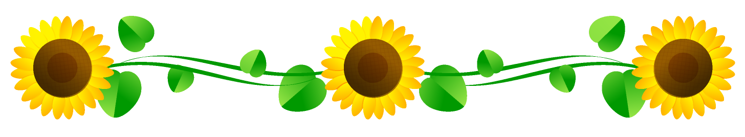 向日葵フレームのイラスト/横1