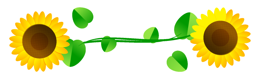 向日葵フレームのイラスト/横4