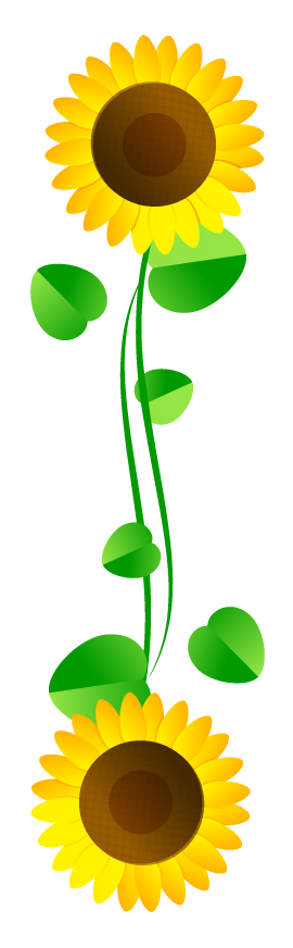 向日葵フレームのイラスト/縦1