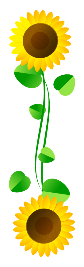 向日葵フレームのイラスト/縦2