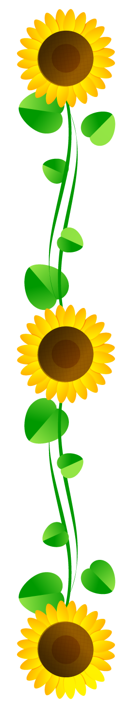 向日葵フレームのイラスト/縦3