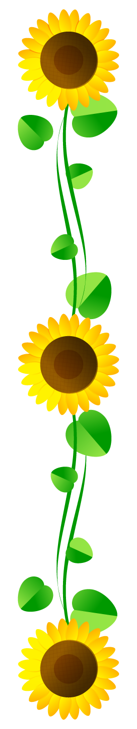 向日葵フレームのイラスト/縦4