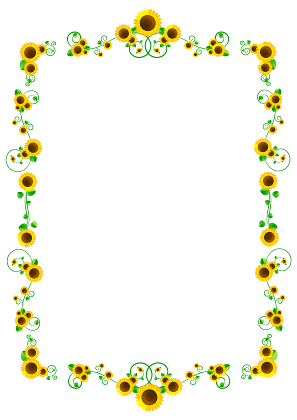 向日葵フレームのイラスト