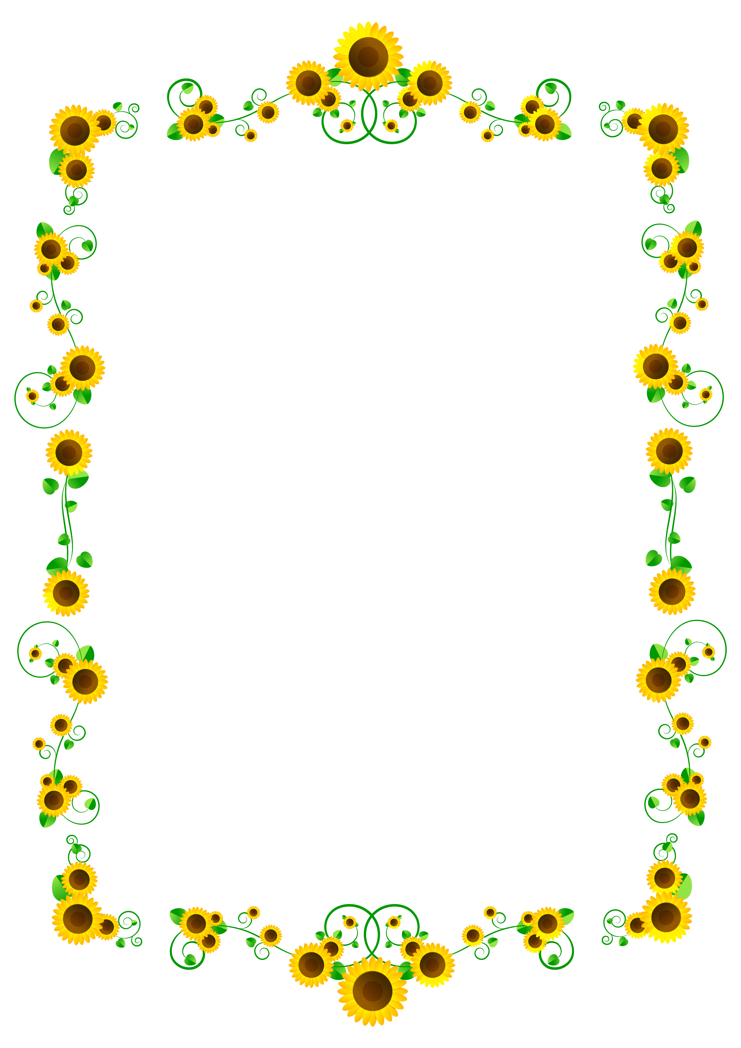 向日葵フレームのイラスト