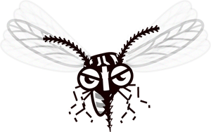 蚊のイラスト/飛ぶ・正面