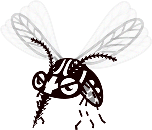 蚊のイラスト/飛ぶ・横