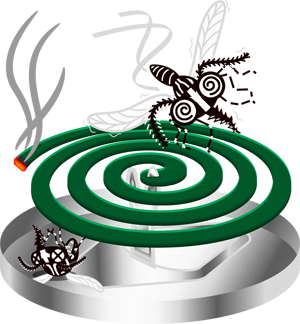 蚊取り線香で撃退イラスト