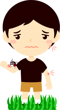 蚊に咬まれた男の子イラスト