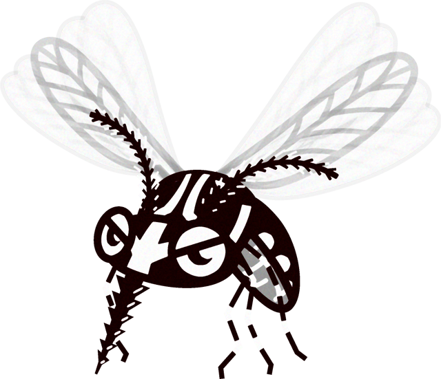 蚊のイラスト/飛ぶ・横