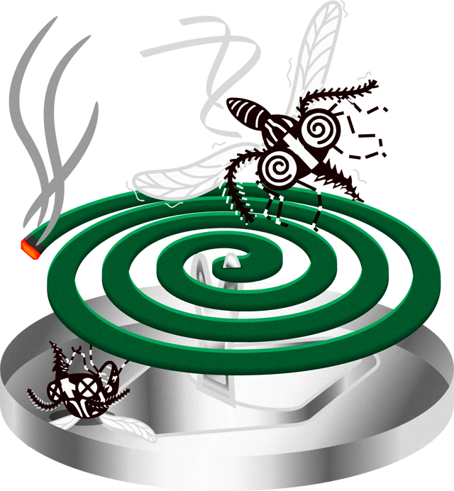 蚊取り線香で撃退イラスト