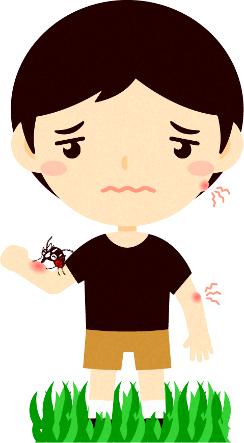 蚊に咬まれた男の子イラスト