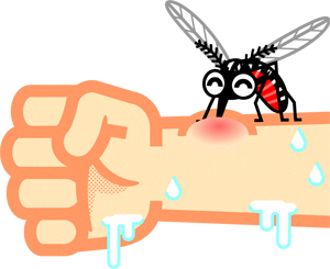腕を刺す蚊イラスト