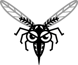 正面から来る蚊のイラスト