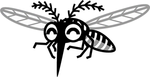 笑っている蚊のイラスト